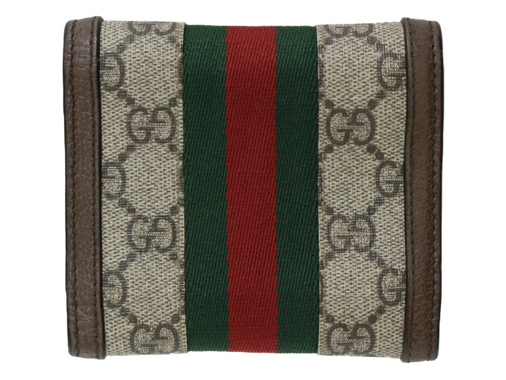 Gucci Canvas Brown fold Red Sherry Green Tri GG Wallet Ophidia Red Green